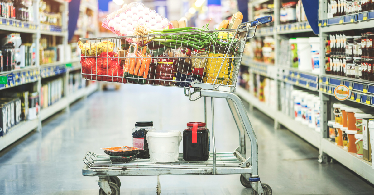 Shopping Cart with Groceries