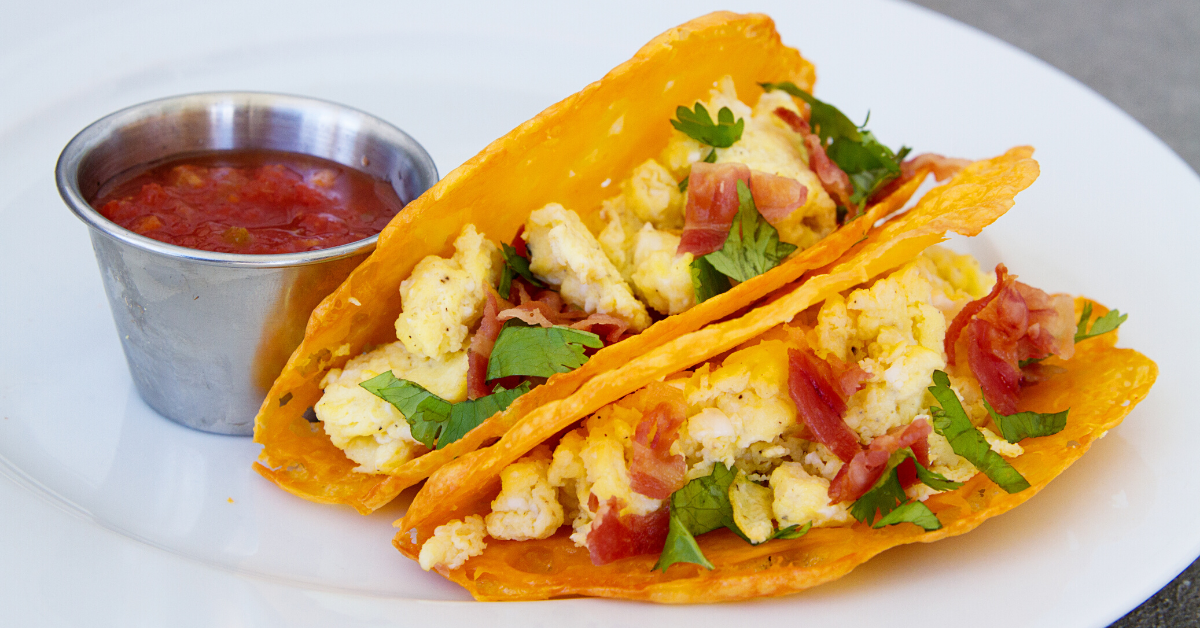 Cheese Shell Breakfast Tacos