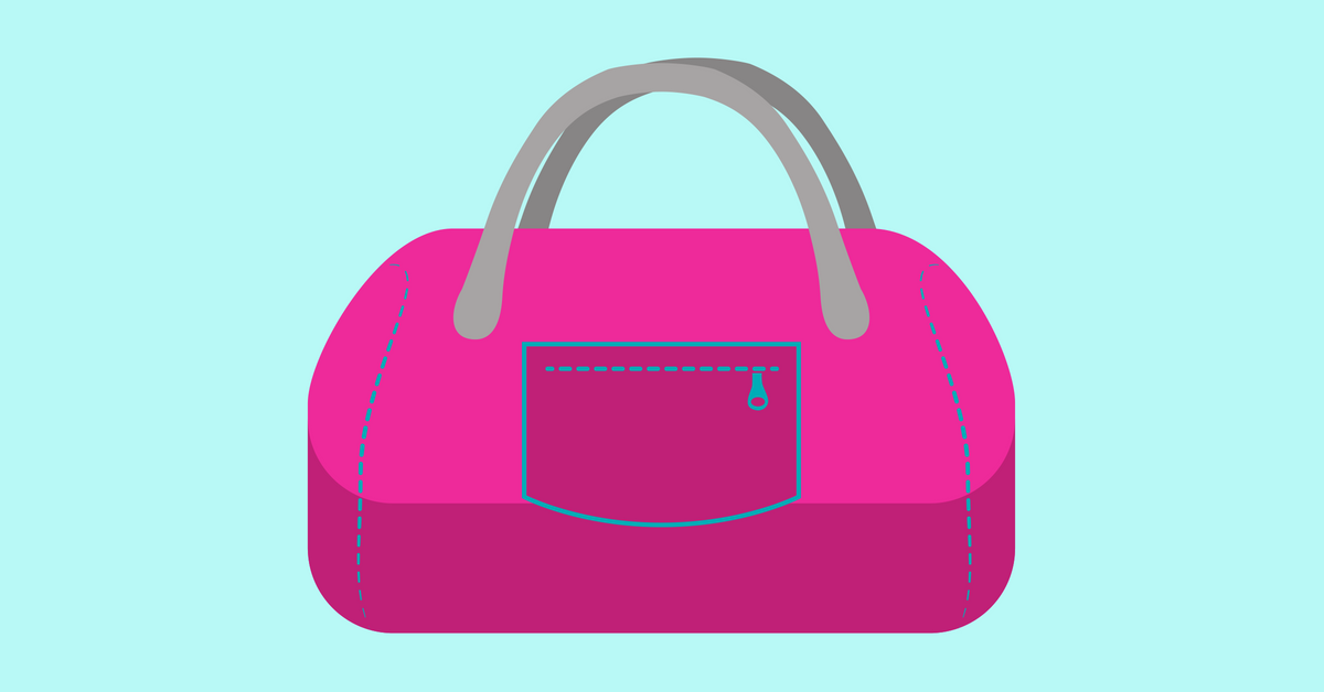 Illustration of a pink duffle bag