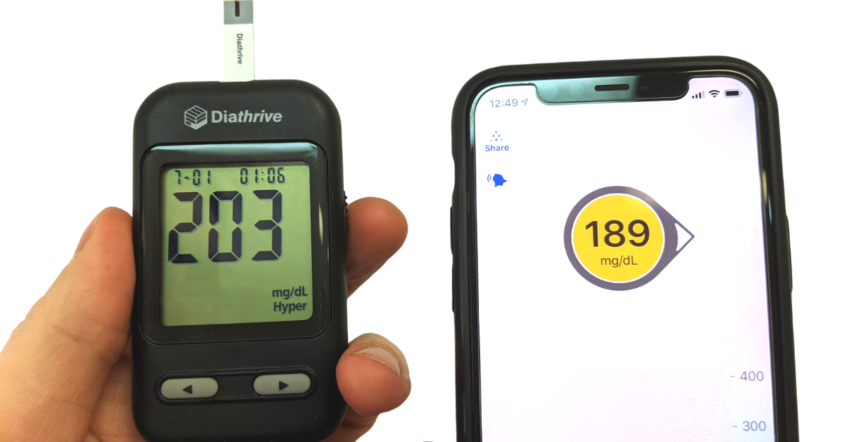 Diathrive glucometer vs. CGM reading