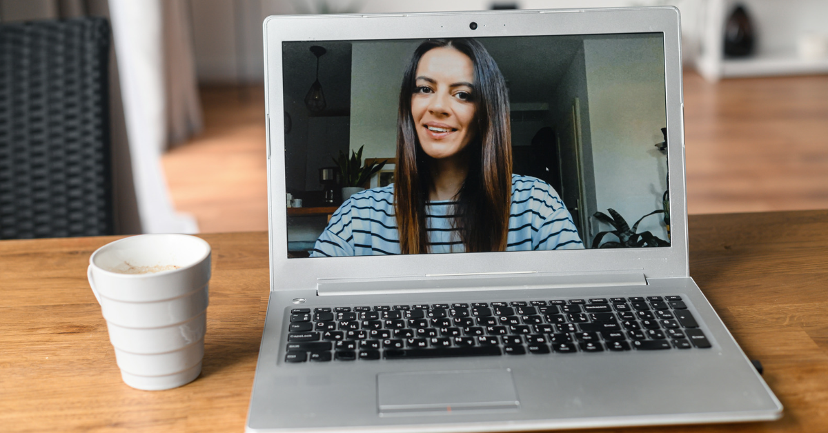 Zoom meeting on a laptop