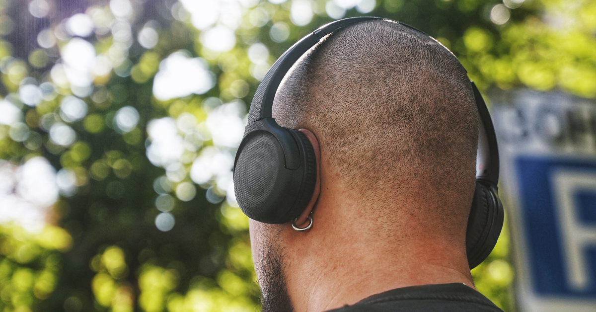 Man wearing headphones