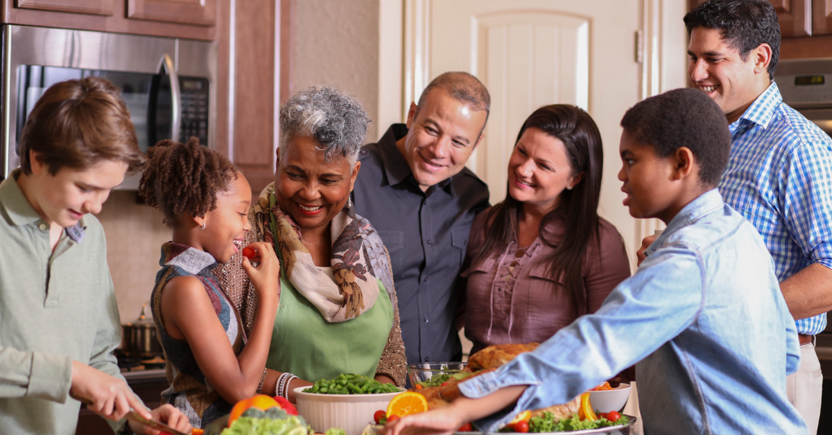 Family gathered for holiday meal