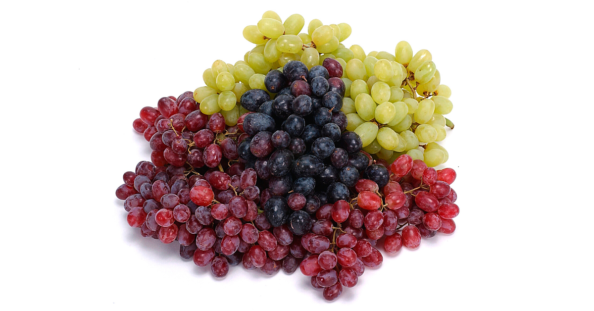 Three types of grapes piled together