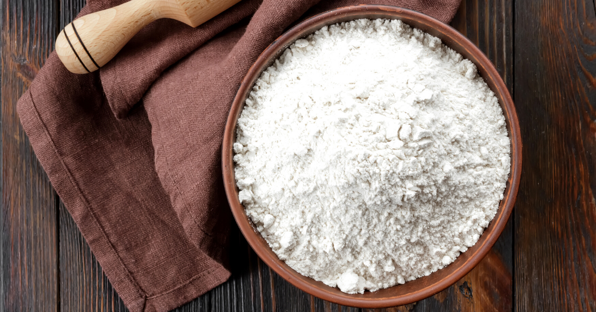 Bowl of white flour