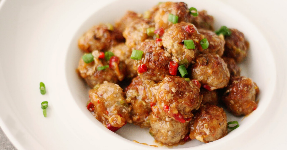 Spicy Turkey Meatballs with Sweet Chili Ginger Orange Zest Sauce