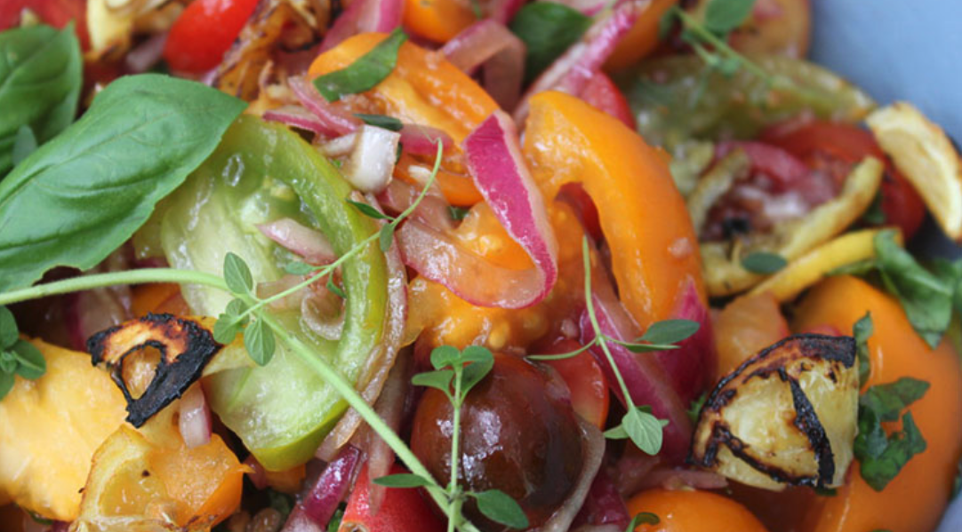 Tomato and marinated red onion salad