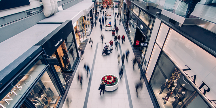 People walking in a mall